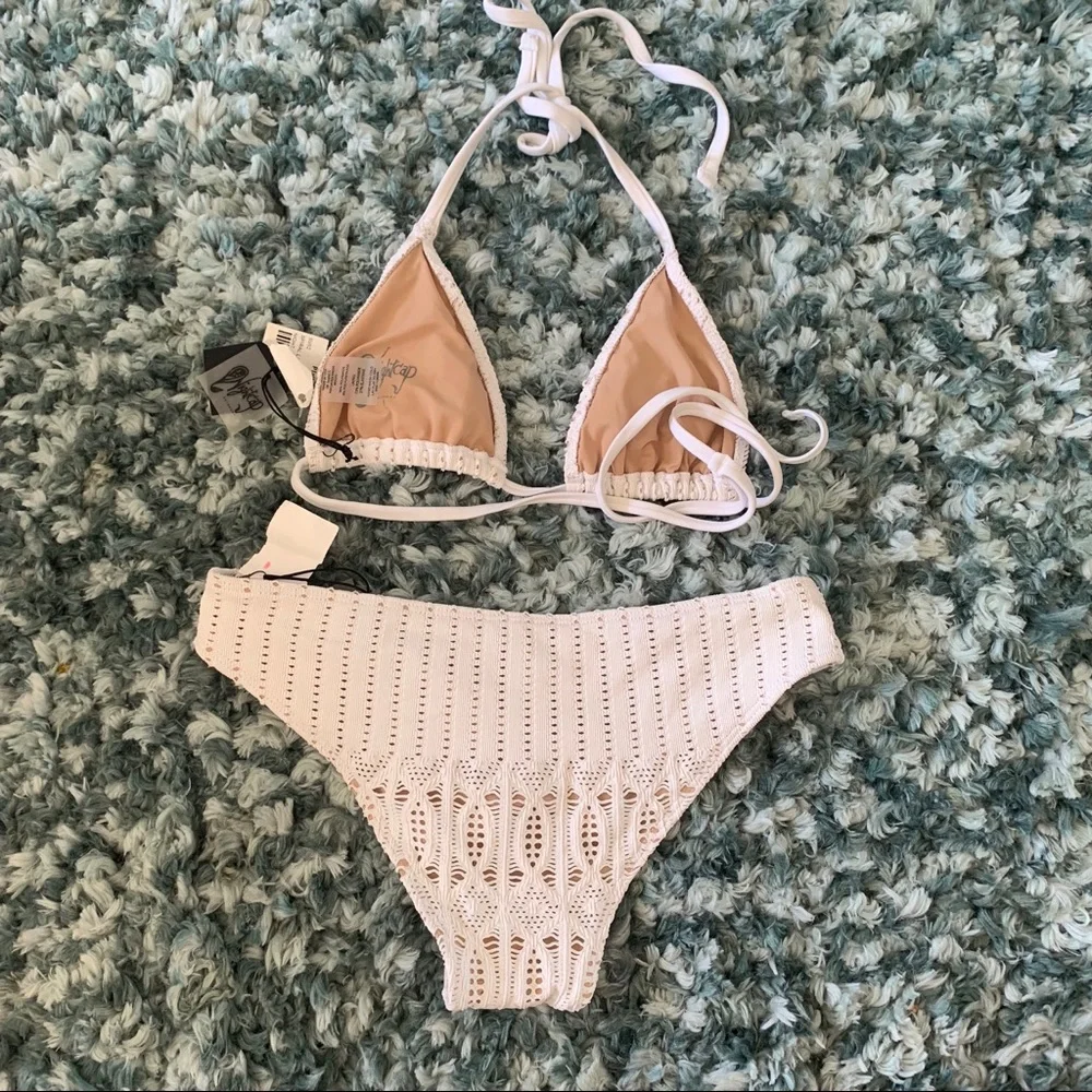 Nightcap Spiral Lace Bikini Honeymoon 1 2 S Ivory White Crochet Lace